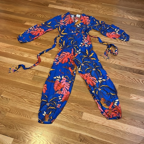 Farm Rio x Anthropologie Tropical Jumpsuit Size XS NWT - Picture 8 of 17